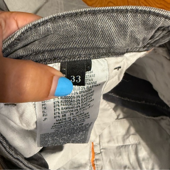 Diesel Men's Combat RR55 Jeans Gray Sz 33x28.5 Distressed Tapered Straight Leg - Picture 10 of 16